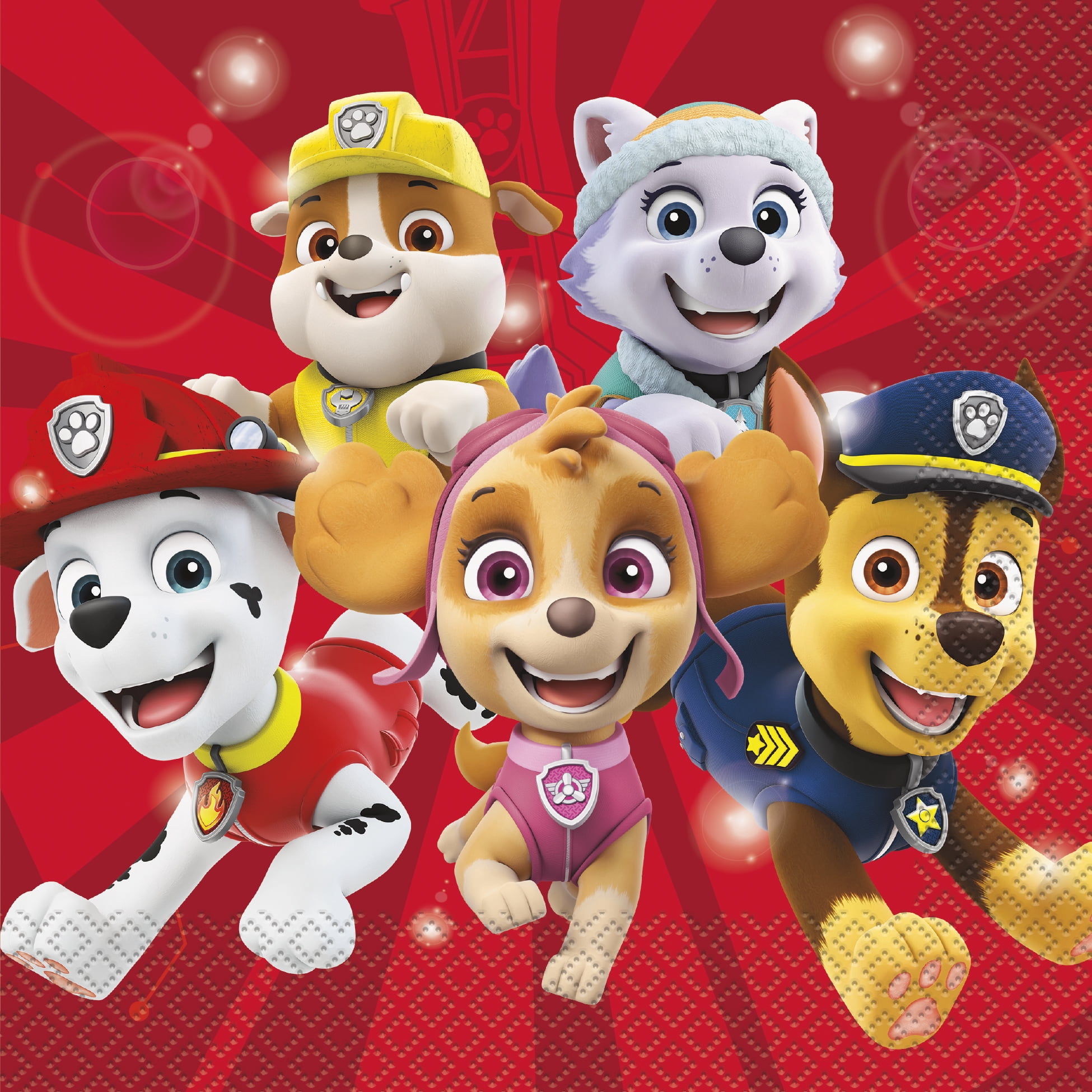 Paw Patrol Birthday Decorations and Party Supplies for 16 Guests - Balloons, Banner, Tablecover, Plates, Cups, Napkins, Button