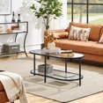 thumbnail image 4 of 42" Glass Coffee Table, Black Small Center Table with Storage Shelf for Living Room Small Space, Apartment,Black, 4 of 18