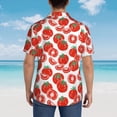 thumbnail image 3 of Lsque Hand Drawn Tomatoes pattern Hawaiian Shirt for Men, Unisex Summer Beach Casual Short Sleeve Button Down Shirts-Medium, 3 of 9