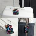 thumbnail image 6 of Square PU Leather Luggage Tags - 2 Pack with Privacy Cover and Stainless Steel Ring - Suitable for Travel, Backpack, Handbag - Suitcase Tags, Travel Tag Butterfly, 6 of 7