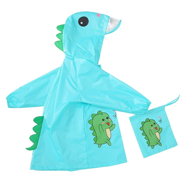 Penkiiy Tout-Petits Enfants Bébés Filles Mignon Imprimé Imperméable Enfants Manteau de Pluie Imperméable à Capuche Veste Manteau 2-3 Ans Bleu