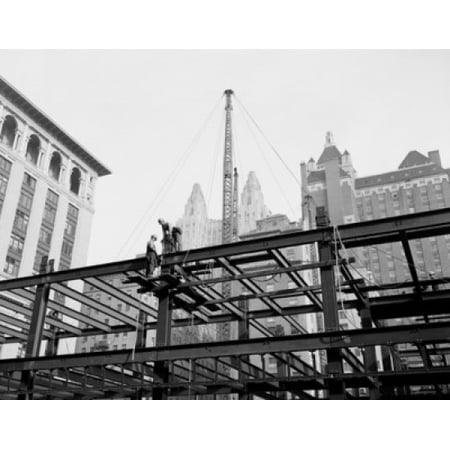 47th Street Photo - USA New York State New York City Steel construction for new office building on Lexington Avenue at 47th Street Canvas Art - (18 x 24)