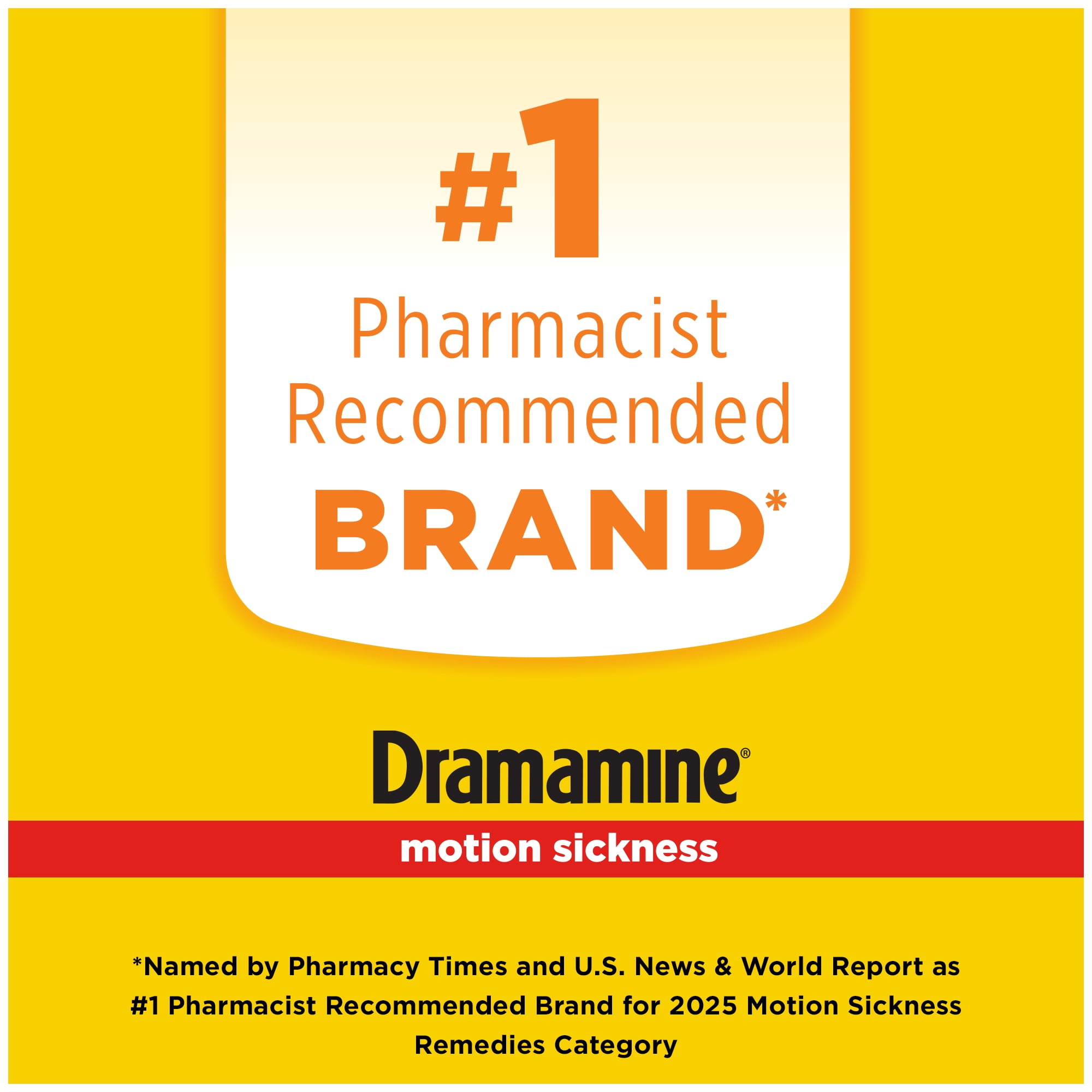 Dramamine All Day Less Drowsy, Motion Sickness Relief, Sensitive Stomach, 8 Count