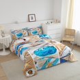 thumbnail image 2 of Hawaii Beach Decor Comforter Set Patchwork Starfish Bedding Set for Women Adults,Blue Ocean Quilt Conch Shell Twin Duvet Insert,Tropical Sand Coastal Creature Beach Room Decor, 2 of 5