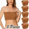 thumbnail image 2 of Dsscvnef Tube Tops 5 Womens Non Padded Bandeau Sprots Bra Strapless Convertible Bralettes Basic Layer Top Bra Strapless Swim Top Lace Bandeau Tube Crop Top, 2 of 7