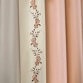 thumbnail image 3 of Chezmoi Collection Linnea 4-Piece Luxury Blush/Neutral/Taupe Cherry Blossom Floral Embroidery Window Curtain Panel Set with Sheer Backing Valance Tassels, 120 inch x 84 inch, 3 of 9