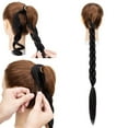 thumbnail image 6 of Benehair Long Braided Ponytail Extensions with Hair Tie Straight Wrap Around Hair Extensions Ponytail Dark Brown 34", 6 of 9