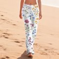 thumbnail image 3 of Iaqnaocc Pajama Pants for Women Casual Vintage Floral Print Pj Pants Loose Elastic Waist Pajamas Pants Loungewear Fashion Sleep Bottoms Multicolor S, 3 of 4