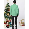 thumbnail image 5 of Unique Bargains Men's Plaid Button Down Long Sleeves Dress Checkered Shirts XL Green White, 5 of 6