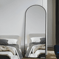 thumbnail image 2 of CISTEROMAN Full Length Mirror Arched Mirror, Floor Mirror with Stand, 64" x 21" Full Body Mirror Black Arch Standing Mirror Large Bedroom Mirror, 2 of 9