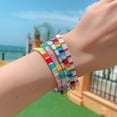 thumbnail image 4 of KELITCH Women Stretch Bracelets Delicate Multi-color Tila Miyuki Beads Bracelets Women Handmade Personalized Bracelets, 4 of 5