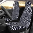 thumbnail image 3 of XMXT 2Pcs Car Seat Cover Decor Protector, Monochrome Geometric Print Bucket Auto Front Seats Covers Fits for Cars SUVs Trucks, Universal Fit, 3 of 9