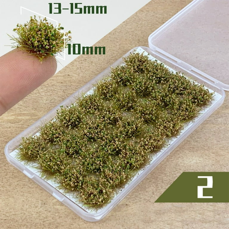 Sufanic Self Adhesive Static Grass Tufts for Miniature Scenery Bushy Green Bush Grass, Size: 2