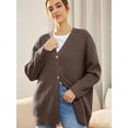 thumbnail image 2 of Cárdigan de mujer 2023 con frente abierto, botones extragrandes, suéteres ligeros, cuello en V, cárdigans sueltos, prendas de punto, 2 of 5
