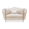 thumbnail image 2 of Michael Amini Villa Cherie Loveseat - Pearl Fabric/Caramel, 2 of 20
