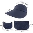 thumbnail image 4 of Sombreros de pesca con protección UV y ala ancha para mujer, sombrero de verano plegable con cola de caballo y solapa desmontable (azul oscuro) Sincero Electrónica, 4 of 7