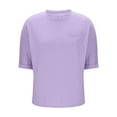 thumbnail image 6 of fatyb Women's Tshirts with Pocket Casual Crew Neck Solid Color Tee Short Sleeve Womens Summer Loose Tops, 6 of 7