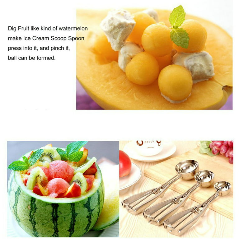 1pc Premium Stainless Steel Ice Cream And Fruit Scoop Perfect For  Watermelon Cantaloupe And Papaya Easy To Use Ice Cream Ball Digger And  Fruit Spoon - Sports & Outdoors - Temu Canada