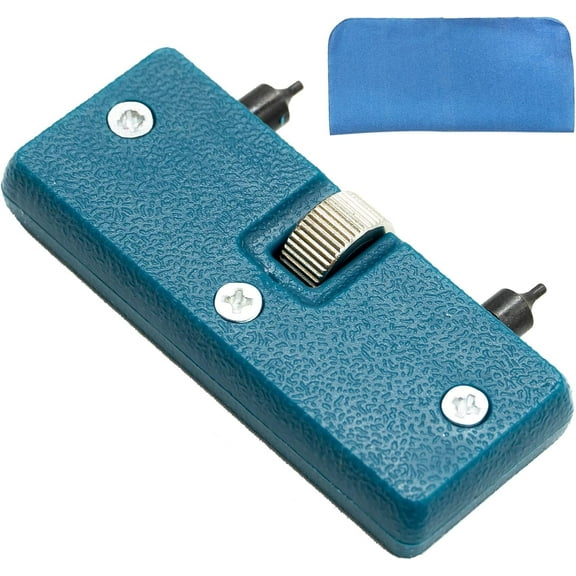 Watch Back Remover Tool, Metal Adjustable Rectangle Watch Back Case Cover Press Closer & Opener Opening Removal Screw Wrench Repair Kit Tool For Watchmaker,with Watch Cleaning Cloth