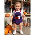 thumbnail image 5 of Loicainy Infant Baby Boy Girl Halloween Overall Romper 3 6 12 18 Months Pumpkin Ghost Bat Embroidered Corduroy Sleeveless Bodysuit, 5 of 9