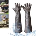 thumbnail image 1 of Waterproof Animal Handling Gloves Bite Proof, FIPASEN 60cm/ 23.6In Bite Resistant Gloves for Bathing, Grooming, Handling Cat Dog Rat Snake Lizard Falcon Reptile, Reinforced Leather Pro, 1 of 11