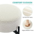 thumbnail image 4 of Zesthouse Swivel Counter Stools Set of 3, 26.7" Modern Boucle Counter Height Bar Stools with Metal Legs, Backless Round Barstools for Kitchen Island, White, 4 of 10