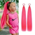 thumbnail image 5 of Red/White/Green Ponytail Extension for Women and Girls, Tinsel Hair Pieces With Rubber Band Christmas Festival Girls Hair Accessories 27.5 inch Synthetic Ponytail Crazy Days Hair 2pcs/lot, 5 of 8