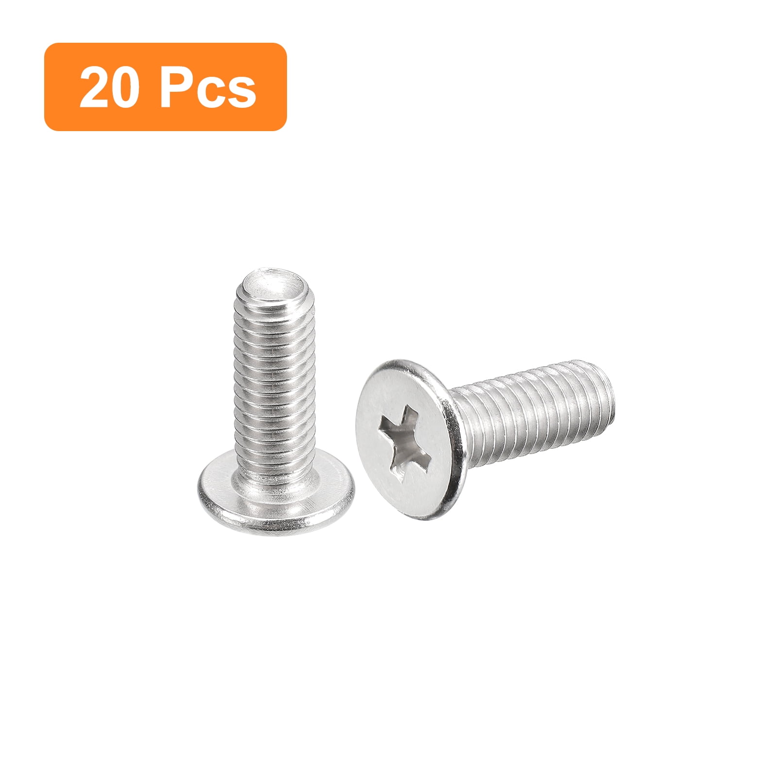 Unique Bargains Stainless Steel Phillips Drive Machine Screws Silver Tone M5-0.8 x 14mm