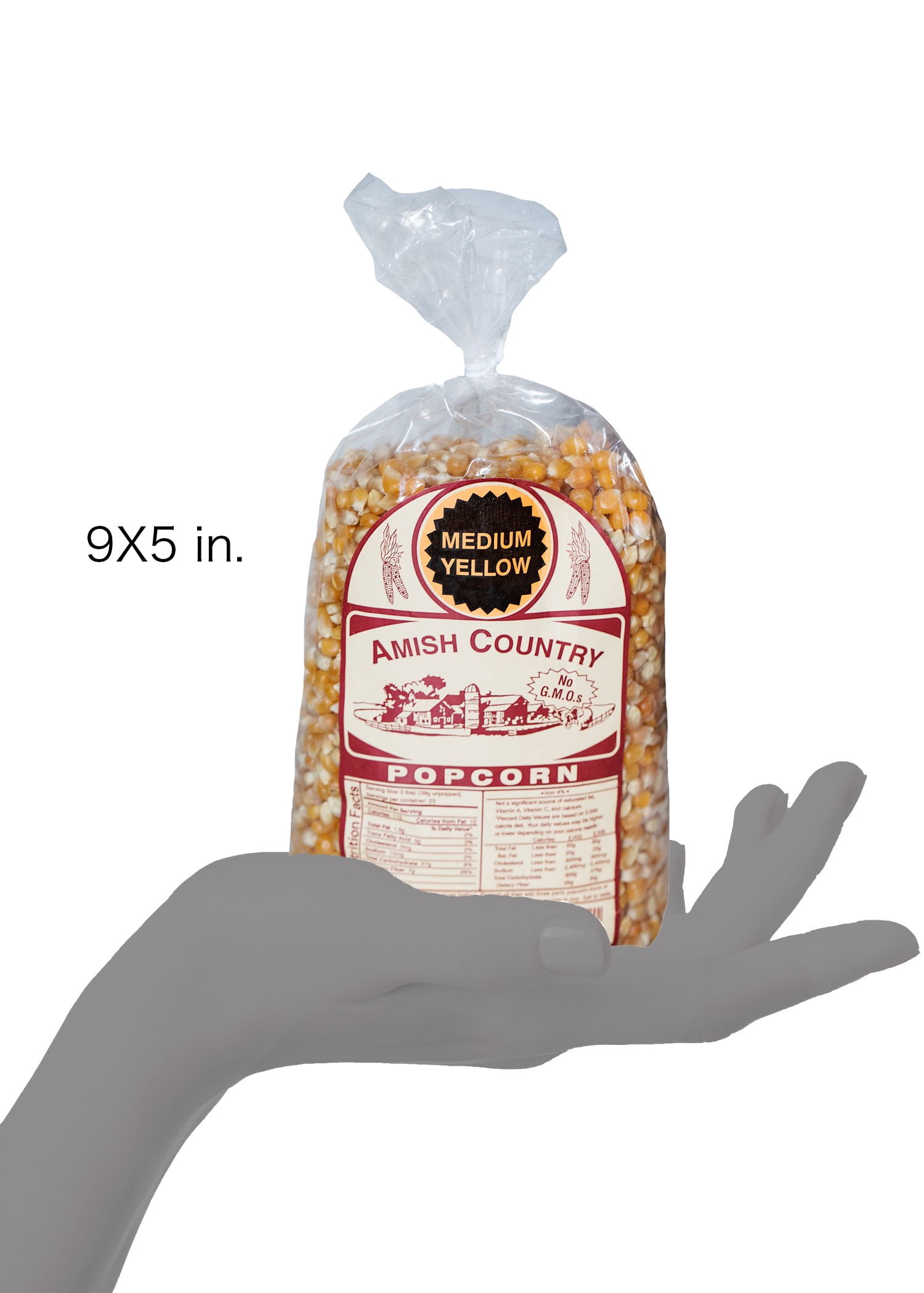 (3 pack) Amish Country Popcorn 2lb Bag of Medium Yellow Popcorn