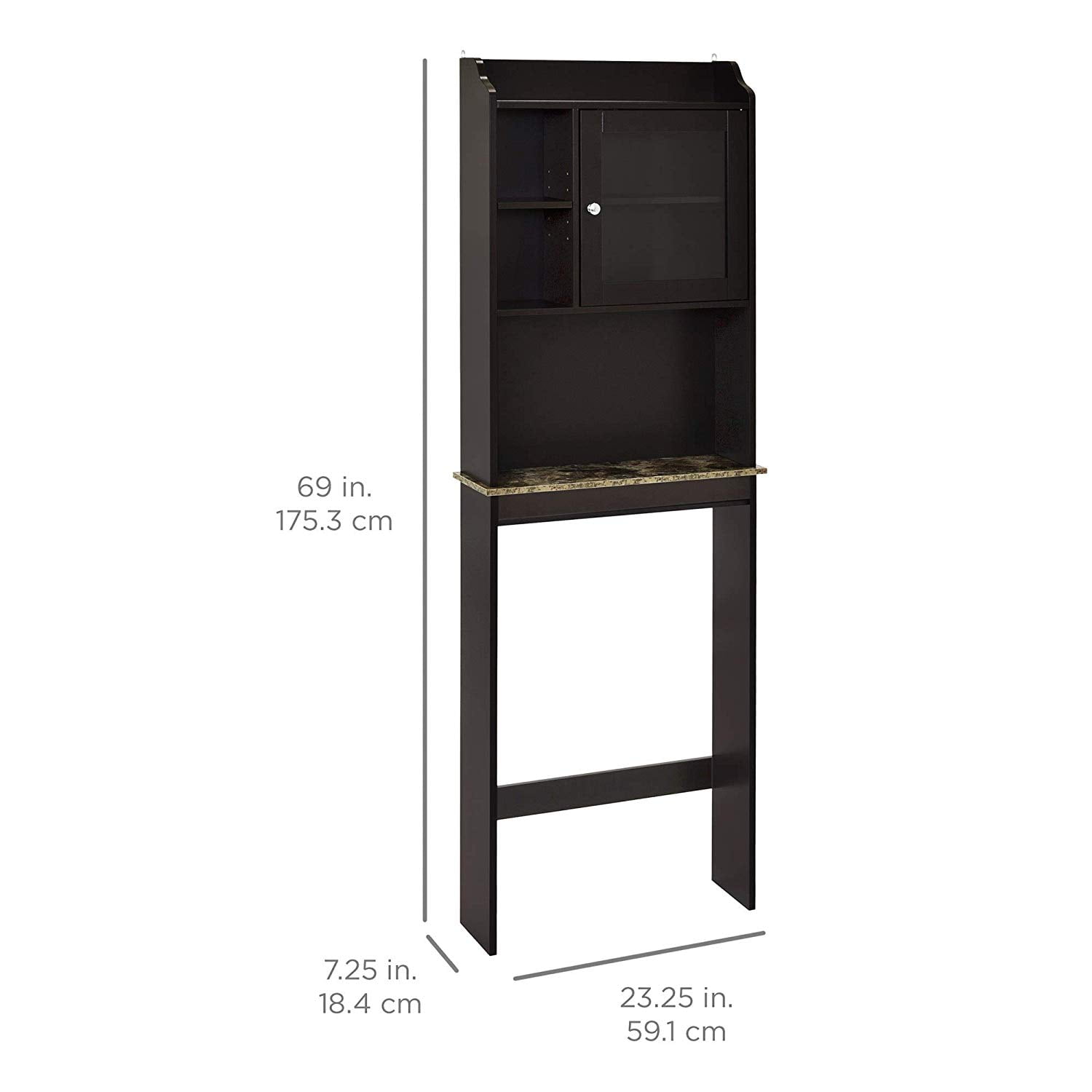 Kadyn Bathroom Over The Toilet Storage, Over-The-Toilet Space Saver Organizer Rack, Bathroom Corner Stand Storage Organizer Shelf for Restroom, Espresso