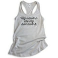 thumbnail image 1 of My Unicorn Ate My Homework Tank Top, Ladies Racerback Tank Top, Funny Unicorn Tank, Silver Gray, Small, 1 of 3