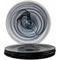thumbnail image 6 of Vikko Charger Plates, Set of 4 Black Alabaster Dinner Plates, 13" Plate with Marbelized, Swirl Design, Elegant Glass Charger, Dishwasher Safe, 6 of 7