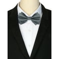 thumbnail image 3 of INSPIRE CHIC Men's Pre-tied Bow Ties Double Layered Adjustable Solid Color Bow Tie Grey, 3 of 4