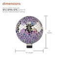 thumbnail image 4 of Alpine Corporation 10" Glass Mosaic Floral Gazing Globe, Purple/Silver, 4 of 12