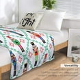 thumbnail image 4 of Christmas Nutcracker Snowflake Fleece Blankets Xmas Vintage Soft Flannel Cozy Blanket for Adults,Washable Lightweight Fuzzy Blanket Gift for Girls Boys 50X60in, 4 of 6