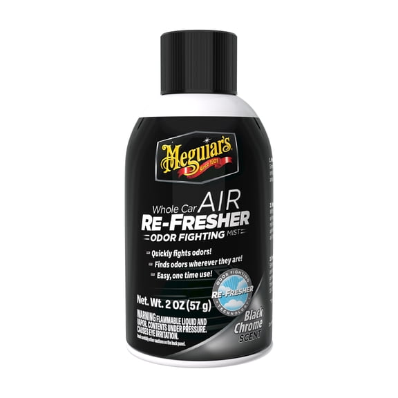 Meguiar's G181302 Whole Car Air Re-Fresher Odor Eliminator Mist, Black Chrome Scent, 2 oz