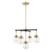 Trade Winds Chandelier in Oil Rubbed Bronze with Brass Accents