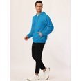 thumbnail image 4 of Sudadera con capucha para hombre, con cremallera completa, manga larga, ligera, sólida, deportiva, con capucha Azul claro M Unique Bargains Sudadera, 4 of 6