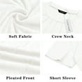 thumbnail image 4 of Coferset Casual Crew Neck Short Sleeve Pleated Shirts Blouses Womens Summer Tops Women Pleated Tunic Loose T-Shirts, 4 of 6