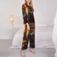 thumbnail image 3 of Fotbe Sunset Maple Tree Fox Conjunto de Pijama de Manga Larga para Mujer con Estampado, Ropa de Dormir de 2 Piezas, Conjunto de Casa Suave y Cómodo con Bolsillos-Medium, 3 of 7