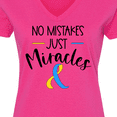 thumbnail image 4 of Inktastic No Mistakes, Just Miracles Down Syndrome Awareness Women's V-Neck T-Shirt, 4 of 5