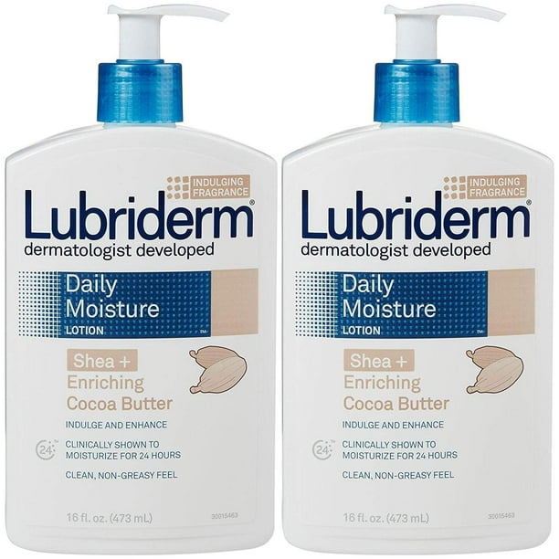 lubriderm daily moisture lotion shea + enriching cocoa butter 16 oz