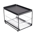 thumbnail image 1 of yuksok Kitchen Organizer Basket with Clear Drawer, Heavy Duty Metal Frame, Multipurpose Single Layer Black, 1 of 9