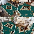 thumbnail image 6 of 8x10 Area Rugs Green Southwestern Non-Skid Rubber Backing Large Rectangle Rugs - Living Room Bedroom Home Office, Boho Ethnic Geometric Retro Indoor Floor Mat Carpets Washable Rug, 6 of 9