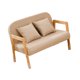 thumbnail image 5 of Sofá para niños con brazo de madera maciza con reposabrazos, sofá acolchado de 2 plazas Beige, 5 of 9