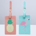 thumbnail image 3 of HONITANO 2Pcs Luggage Tag Baggage Identification Oval Rectangle PVC Travelers Beach Vacation, 3 of 8