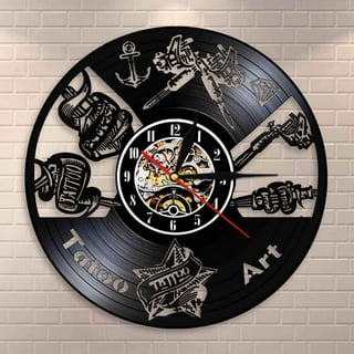 Tattoo studio Vinyl clock Tattoo clock Tattoo machine Tattoo artist gifts