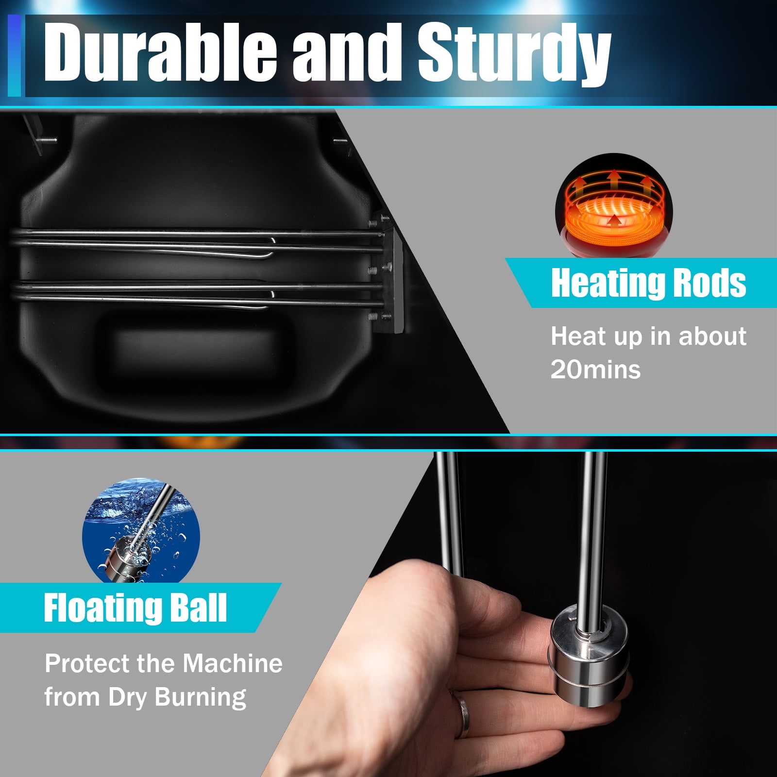 Miumaeov 6000W 2.64gal Dry Ice Low Lying Fog Machine with Tube Effect for Indoor Outdoor Stage Wedding Party Club