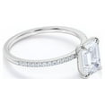 thumbnail image 3 of JeenMata 3.25 Carat Emerald cut Solitaire Engagement Ring in 18K White Gold Over Silver, 3 of 7