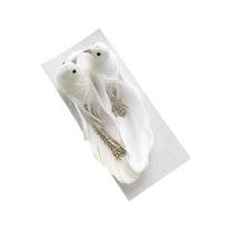 PuSpu 2-Pack Christmas Flying Birds Decor - White Foam Ornaments with Clip, Realistic Details for Tree/Branch Decoration